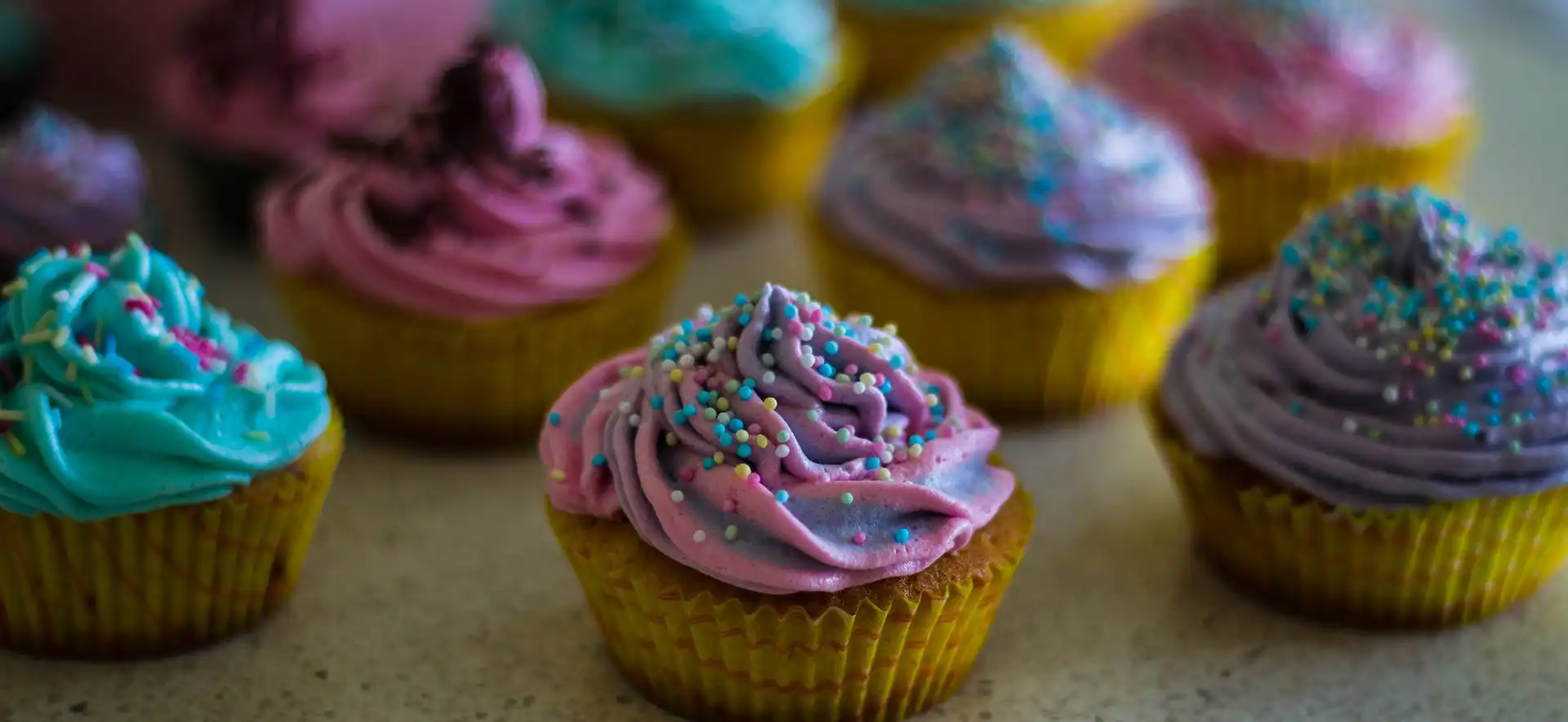 ultra-processed cupcakes with artificial colors