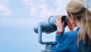 woman looking into distant horizon