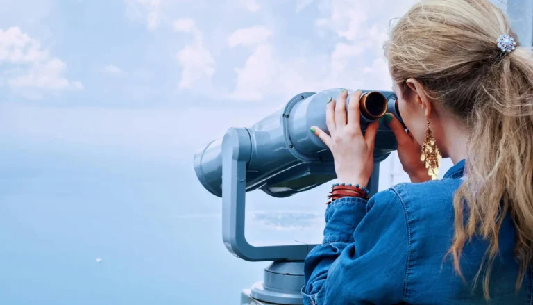 woman looking into distant horizon