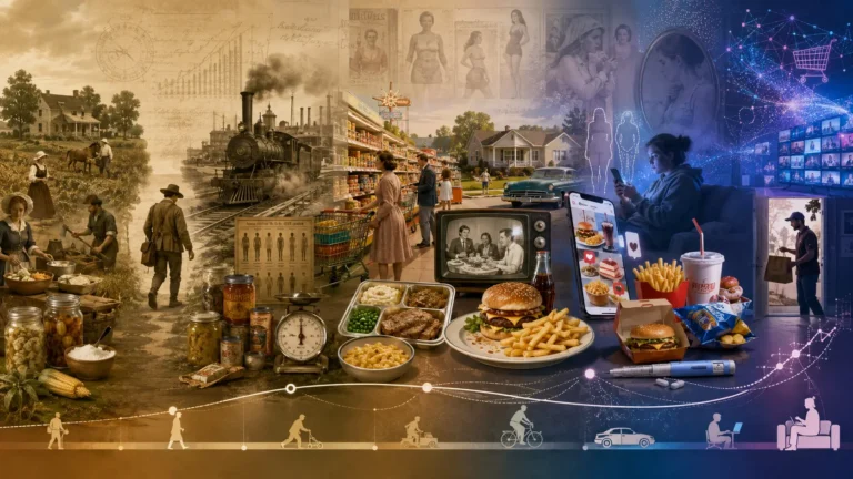 a rich collage showing 250 years of social and culinary progress